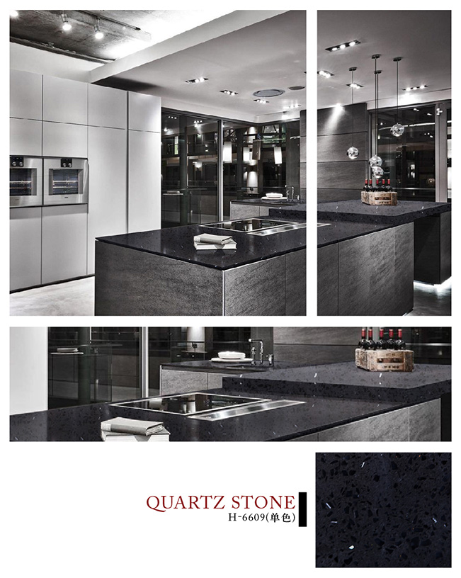 H-6609单色石英石实拍图