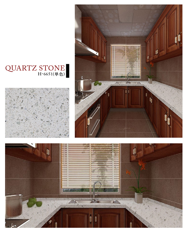 H-6651单色石英石实拍