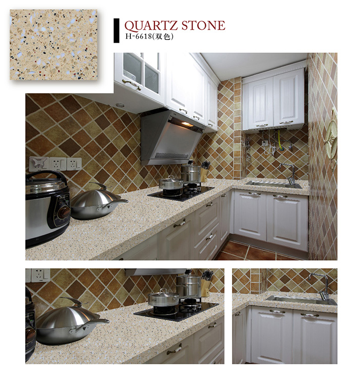 H-6618(双色)石英石实拍