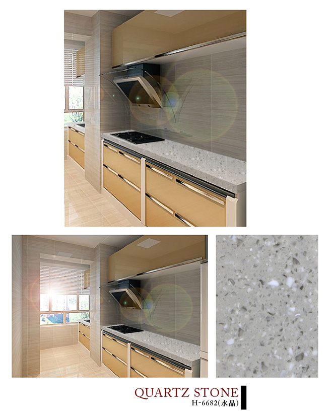 H-6682（水晶）石英石实拍